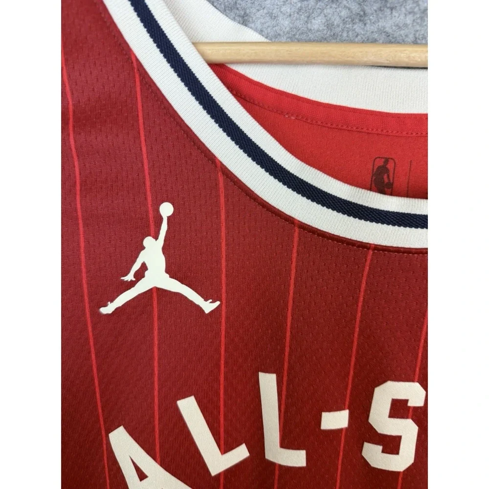 Joel Embiid Jersey Men's 52 2XL NBA Philadelphia Sixers All Star Game Jordan Red